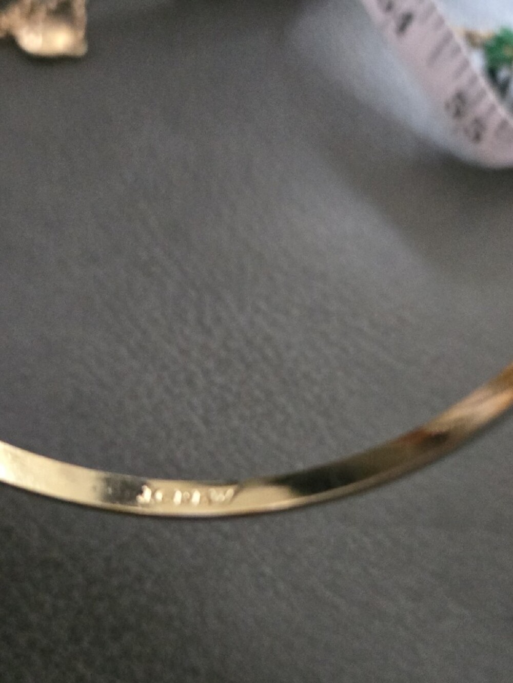 J. Crew Gold-Tone Bangle with Navy and Cream Enamel Leaves - Picture 3 of 3
